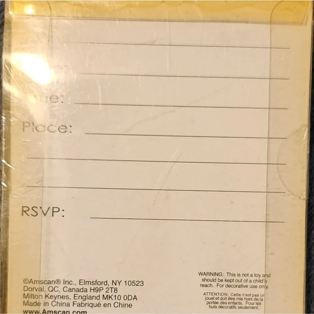 Amscan Grad Zebra Party Invitations – 50 Cards + 50 Envelopes – NIB Sealed